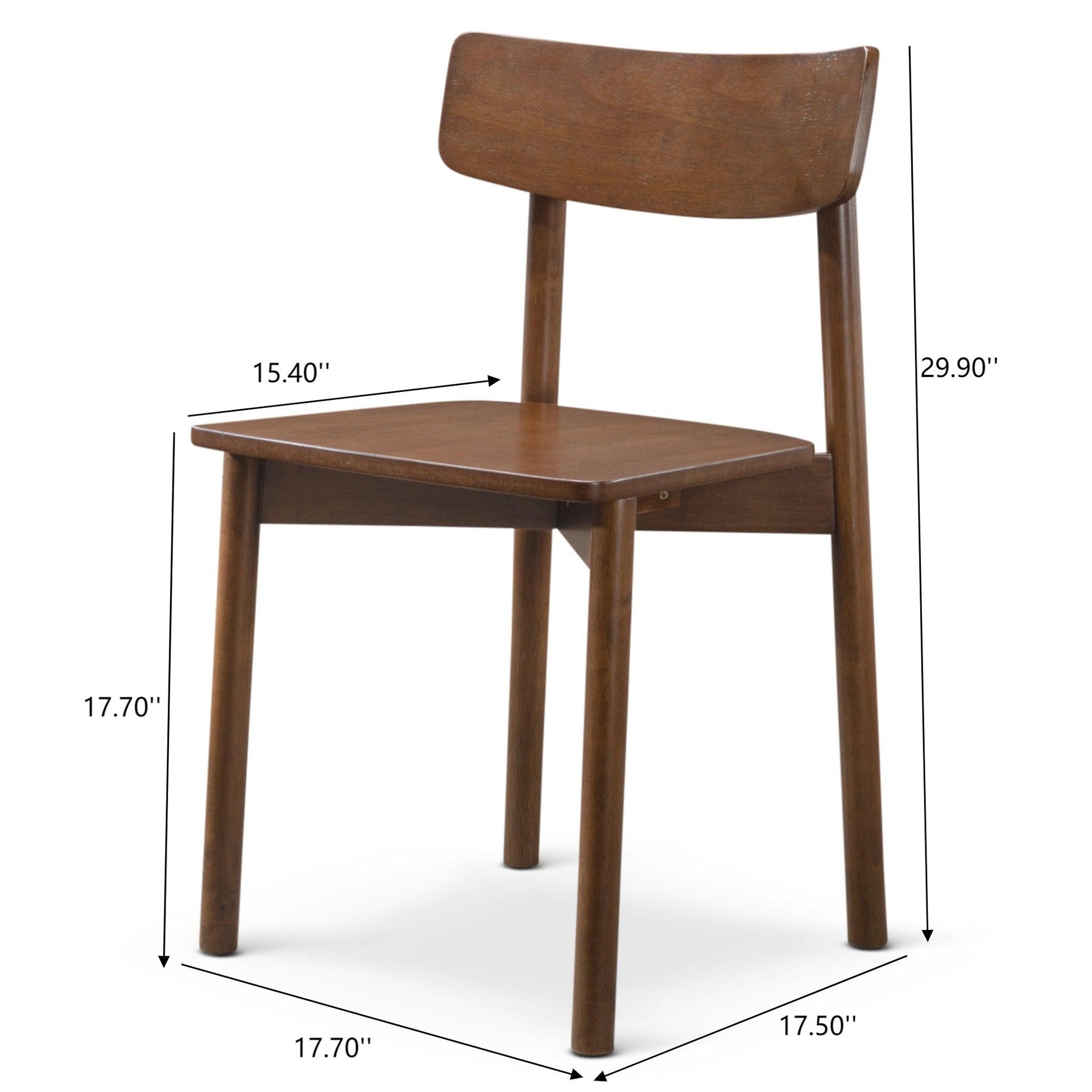 New Design Walnut Dining Chair (Set Of 2) - Mid Century Modern Solid Wood Dining Chairs in Rich Walnut Color 17.5"W x 17.7"D x 29.9"H for Living Room Bedroom Outdoor