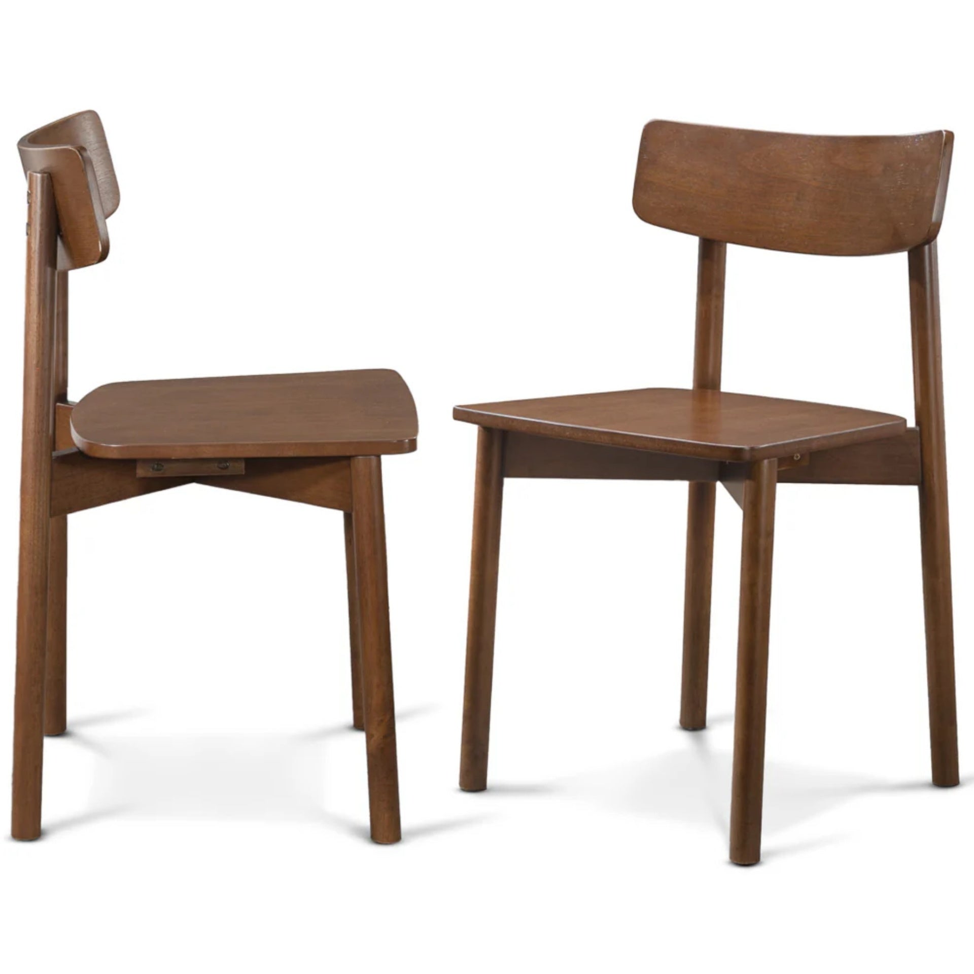 New Design Walnut Dining Chair (Set Of 2) - Mid Century Modern Solid Wood Dining Chairs in Rich Walnut Color 17.5"W x 17.7"D x 29.9"H for Living Room Bedroom Outdoor
