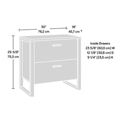 Lateral File with Two Drawers, Dark Brown finish