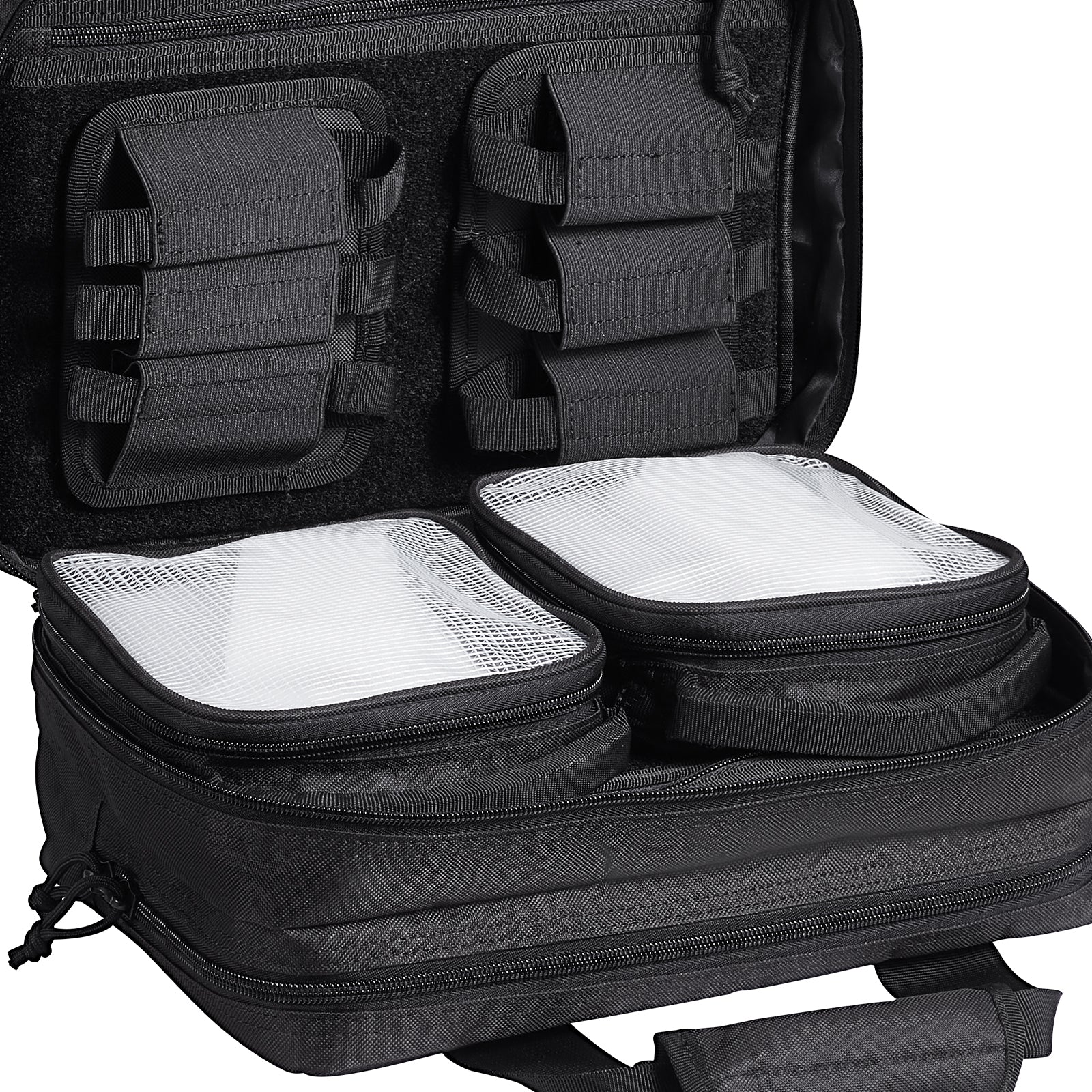 Tactical Pistol Backpack with 2 Pistol Cases, Gun Range Backpack with 6x Magazine Slots for Shooting and Hunting