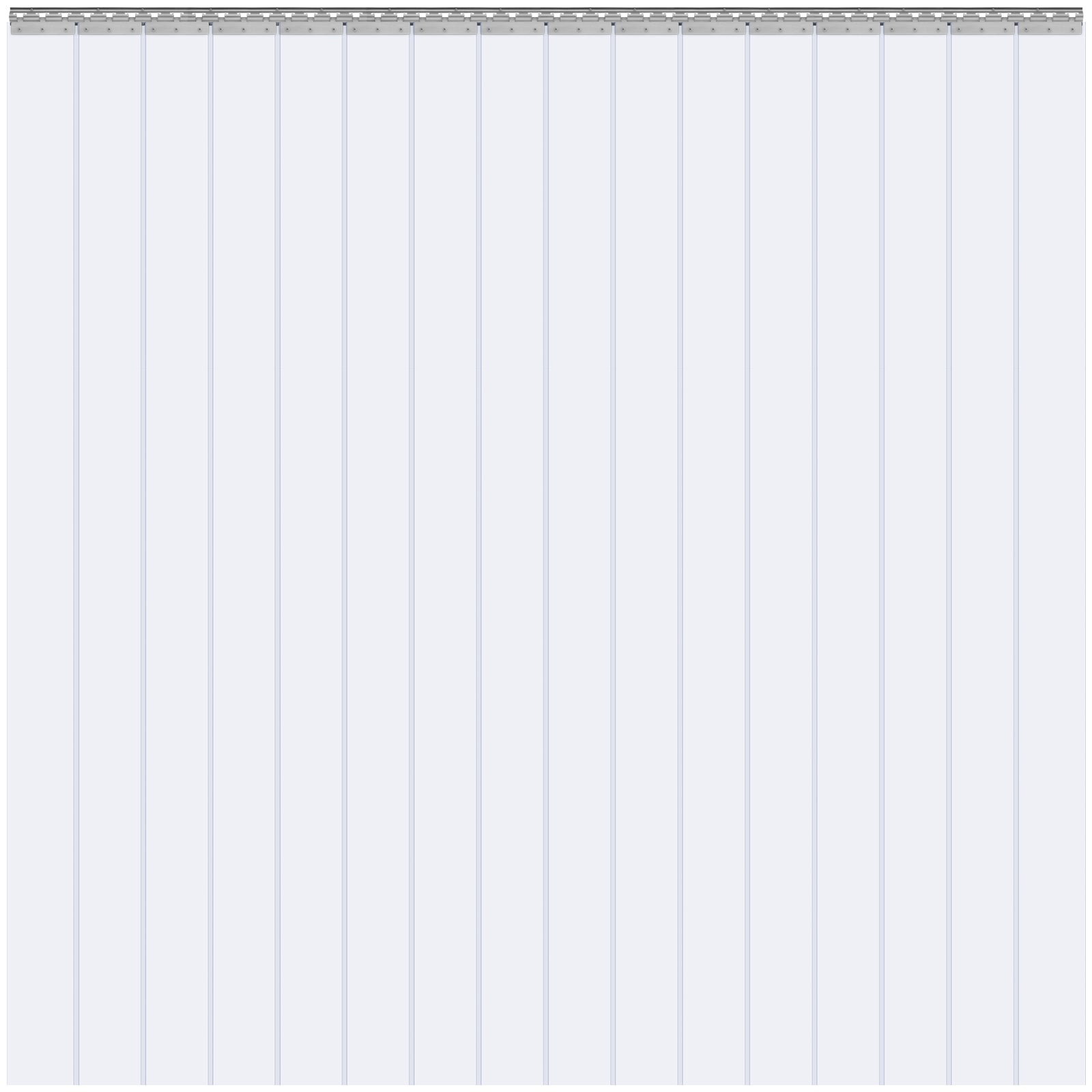 Strip Curtain 16PCS, 96" Height, 96" Width, 0.08" Thickness, Clear Smooth Plastic Door Strips with 50% Overlap, PVC Strip Door Curtain Freezer Curtain for Warehouses, Walk in Freezers, Coolers