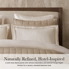 3 Pieces King/Cal King Duvet Cover Set,White+Beige