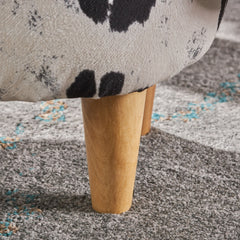 Animal Ottoman/Footstool, Black and White Cow-Shaped Ottoman, Modern Ottoman, Modern Accent Stool Home Decor, Suitable for Living Room, Bedroom, Porch, Garden, Backyard, Balcony