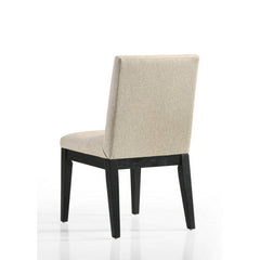 19 Inch Wood Dining Chair, Set of 2, Padded Backrest, Beige Upholstery