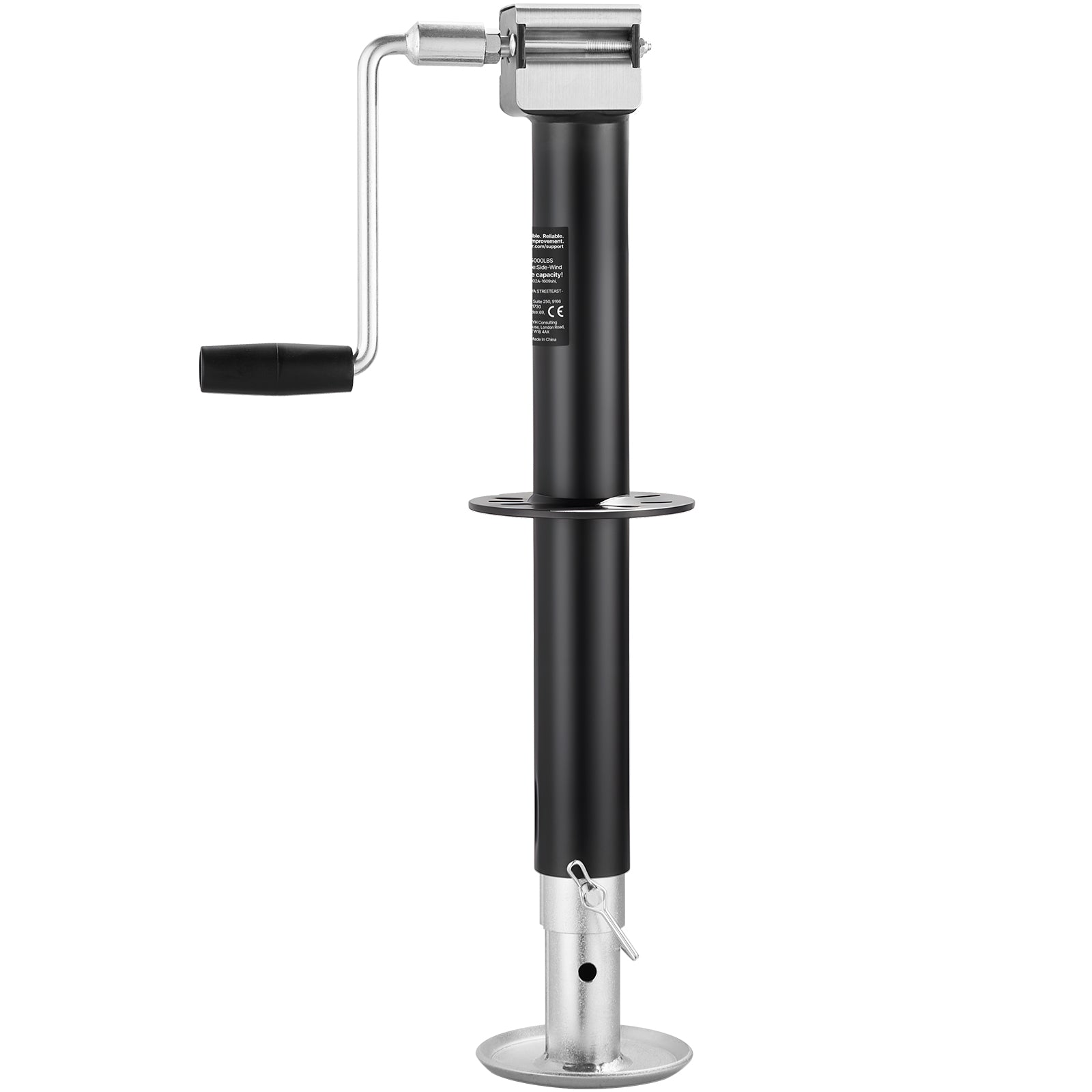 5000 lbs A-Frame Trailer Jack, 15-Inch Vertical Travel, Trailer Lift Jack with Adjustable 7-Level Drop Leg & Drill Socket, Cordless Drill Compatible, Suitable for RV, Utility, Yacht Trailers