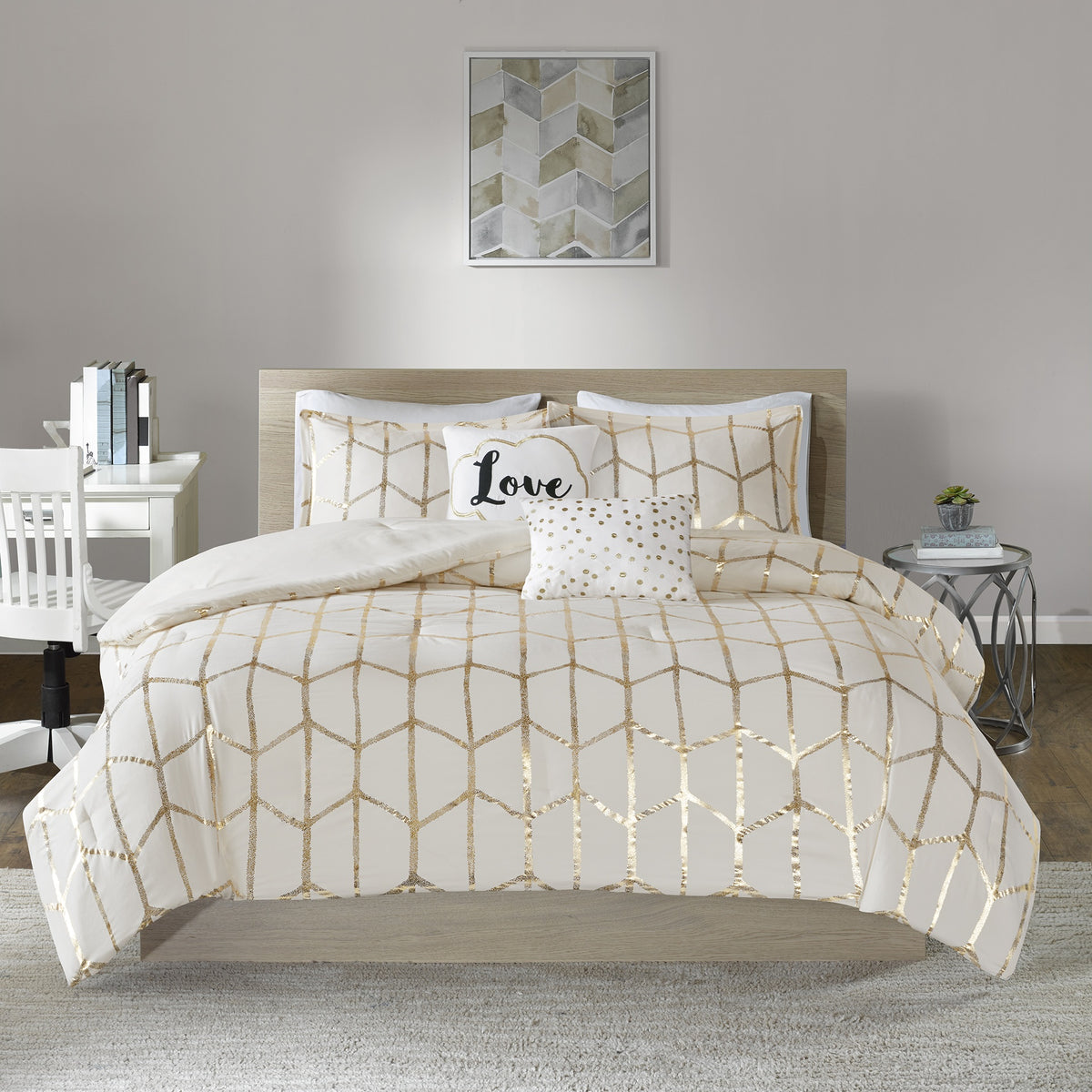 5-Piece King/Cal King 100% Polyester Brushed Microfiber Printed Comforter Set