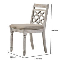 19 Inch Dining Chairs, Cross Back Design with Padded Seats, Set of 2, White