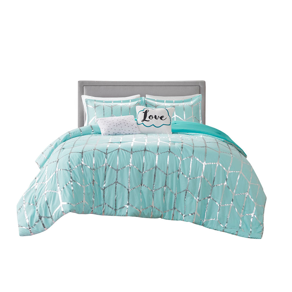 Twin/Twin XL Metallic Printed Comforter Set