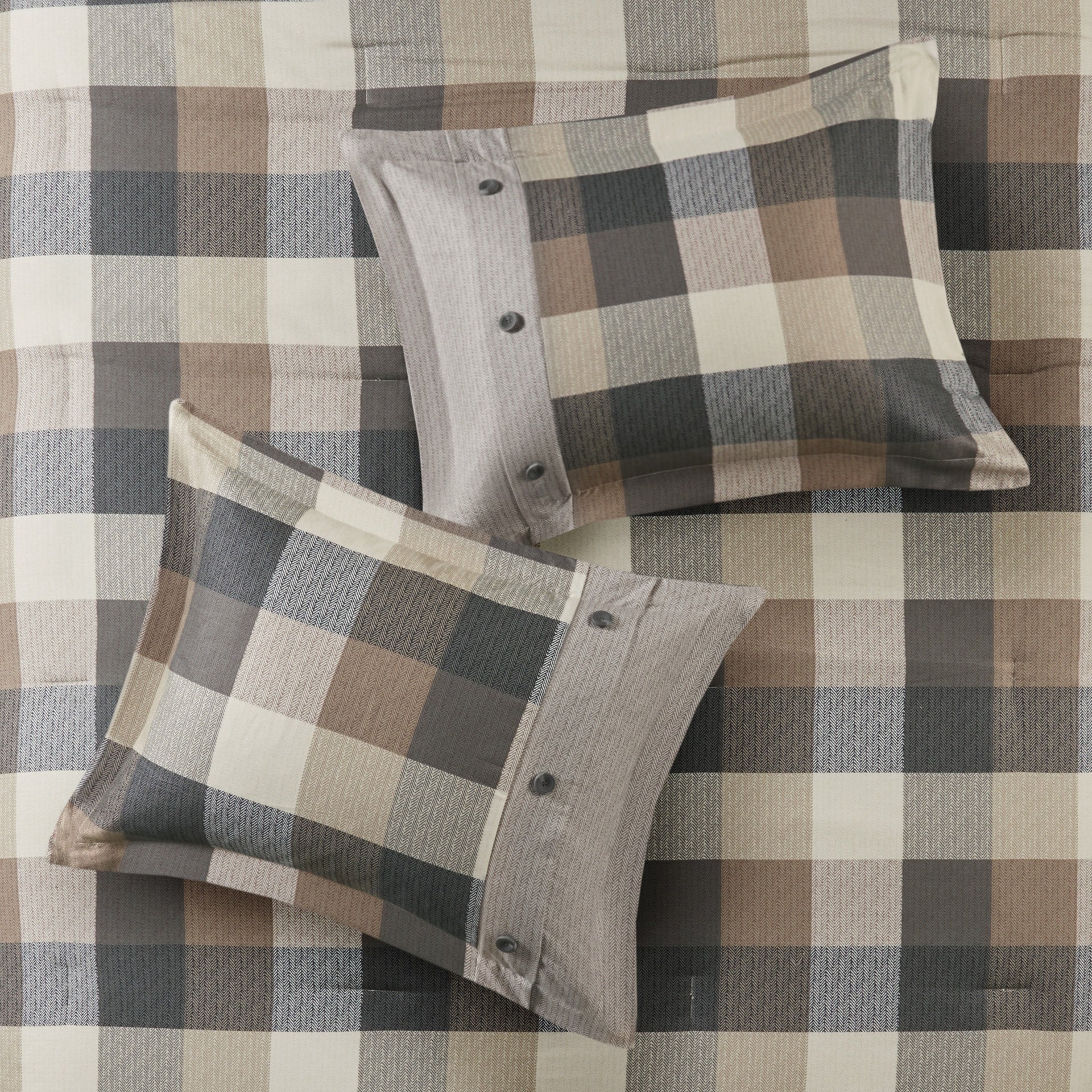 King/Cal King 6 Piece Herringbone Duvet Cover Set