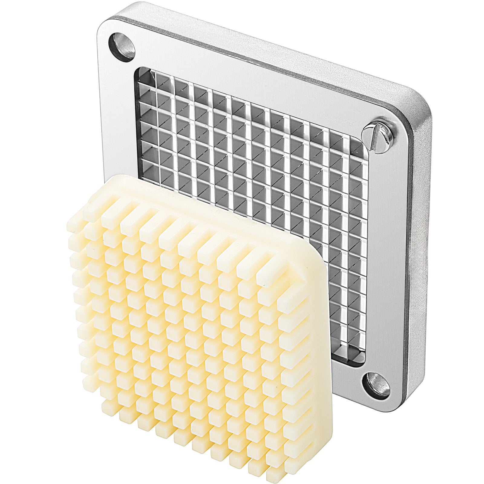Replacement Chopper Blade, 1/4 inch, 3 PCS French Fry Blade Assembly with 6 Extra Knives, Stainless Steel Dicer Parts and Push Block for Cutting Potatoes Carrots Onions Cucumbers Mushrooms
