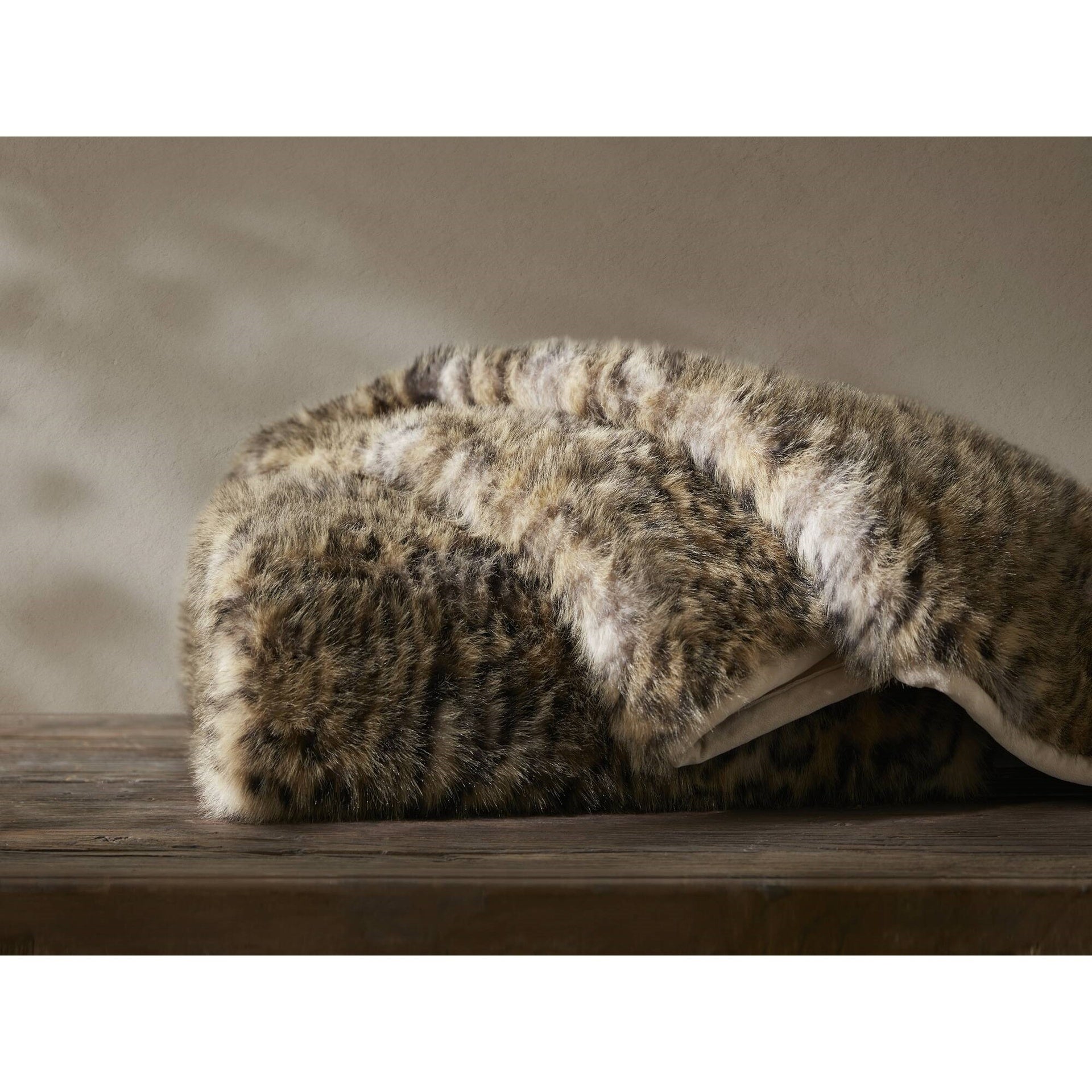1-Piece 60x80" Faux Fur Throw Blanket,Leopard