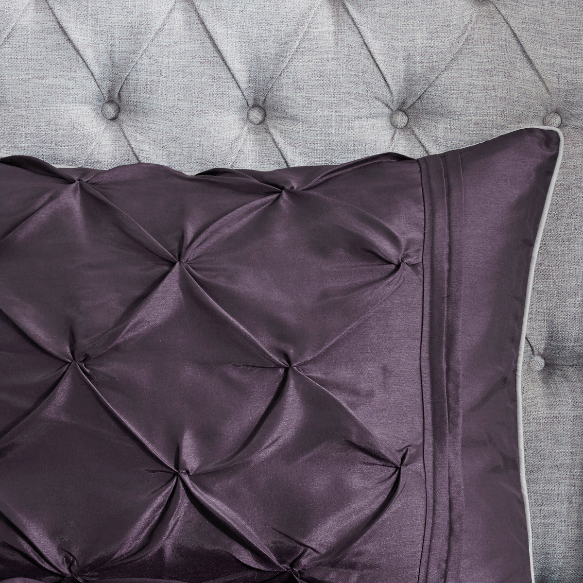 7 Piece Tufted Comforter Set Plum Cal King