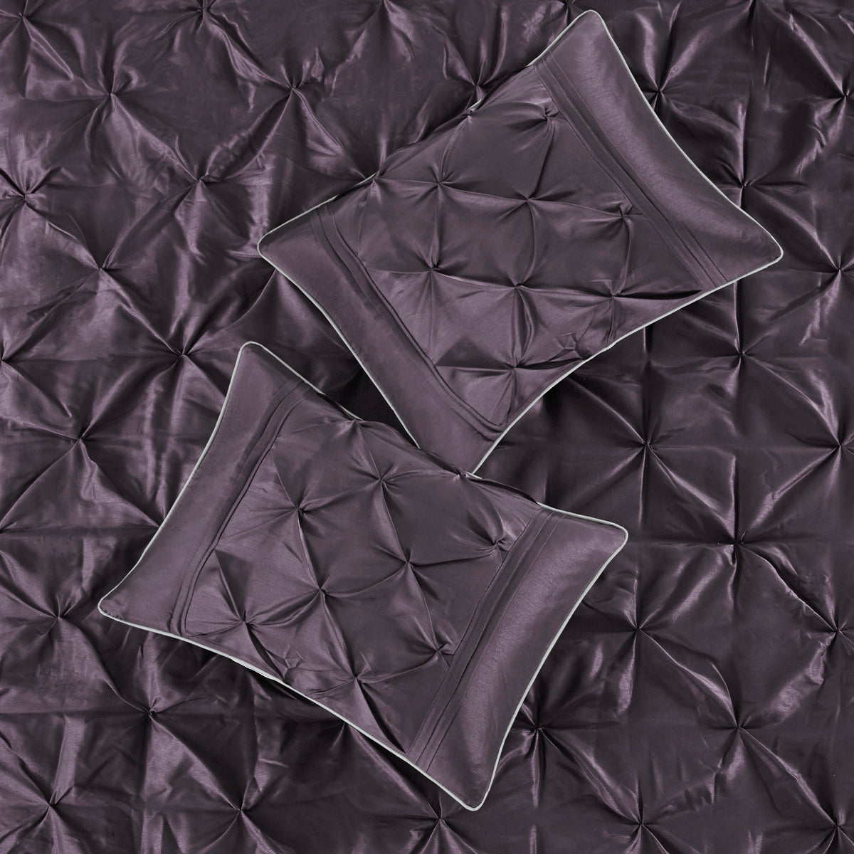 7 Piece Tufted Comforter Set Plum Cal King
