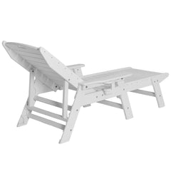 Outdoor Chaise Lounge Chair 6 Position Adjustable Reclining Bench Lounger White