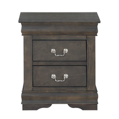 1pc Traditional Classic Gray Finish 2-Drawers Nightstand Wooden Bedroom Furniture