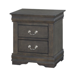 1pc Traditional Classic Gray Finish 2-Drawers Nightstand Wooden Bedroom Furniture