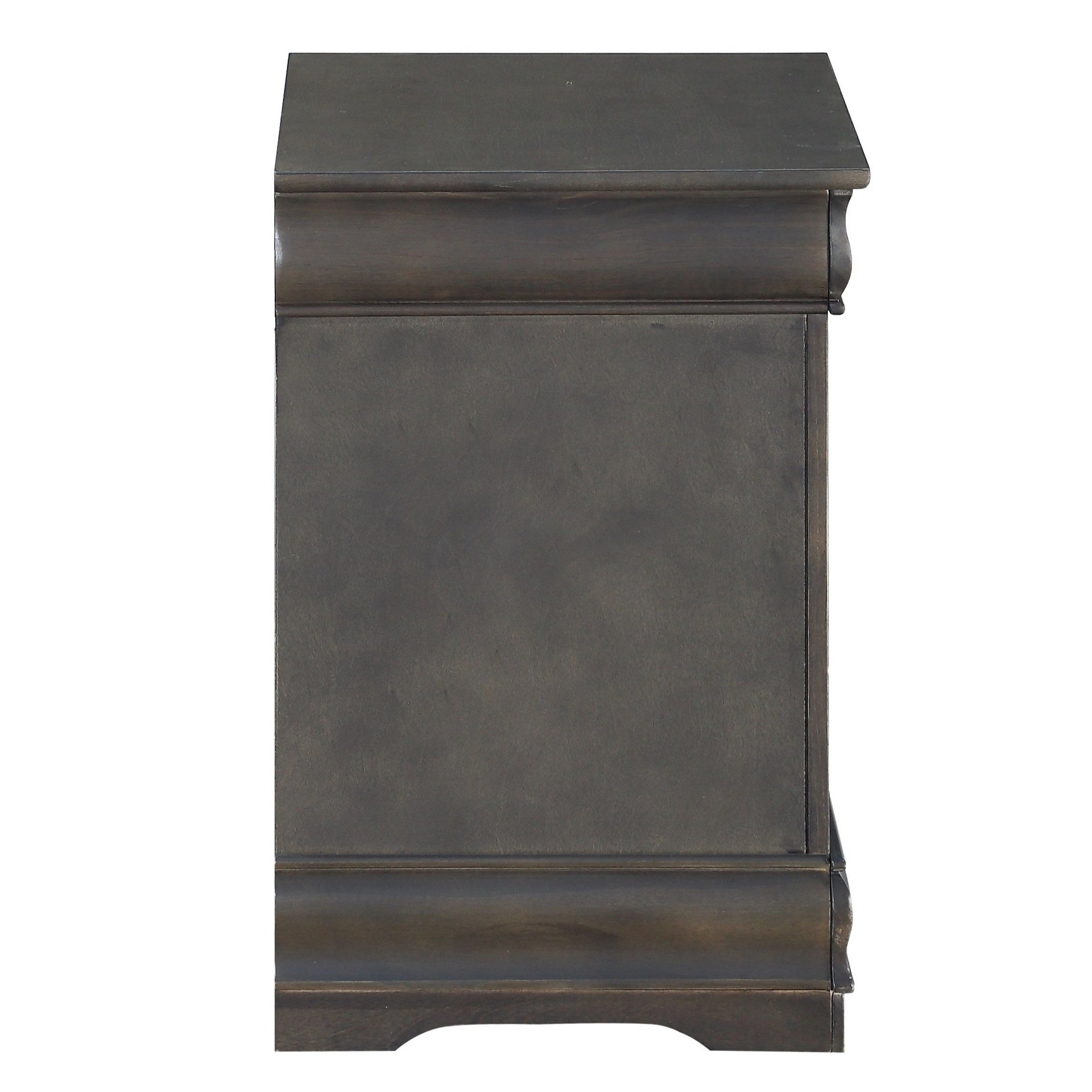 1pc Traditional Classic Gray Finish 2-Drawers Nightstand Wooden Bedroom Furniture