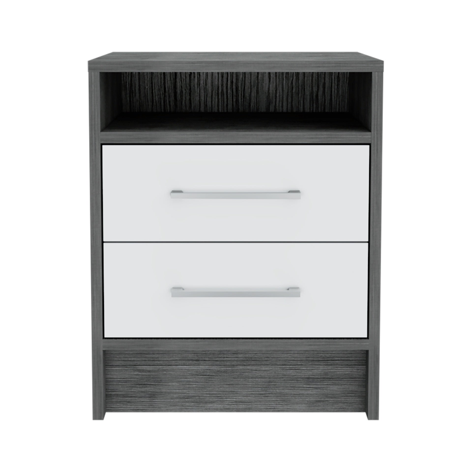 Philadelphia Nightstand, Two Drawers, Concealed Shelf
