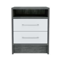 Philadelphia Nightstand, Two Drawers, Concealed Shelf