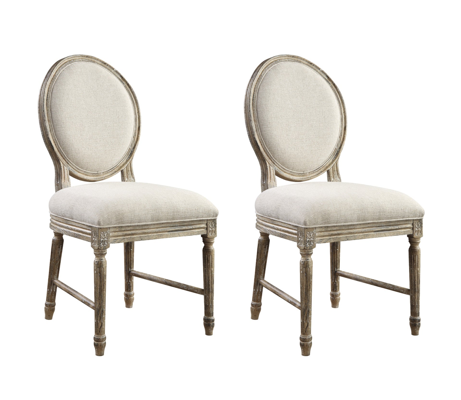 Brown Upholstered Dining Chairs, Set of 2