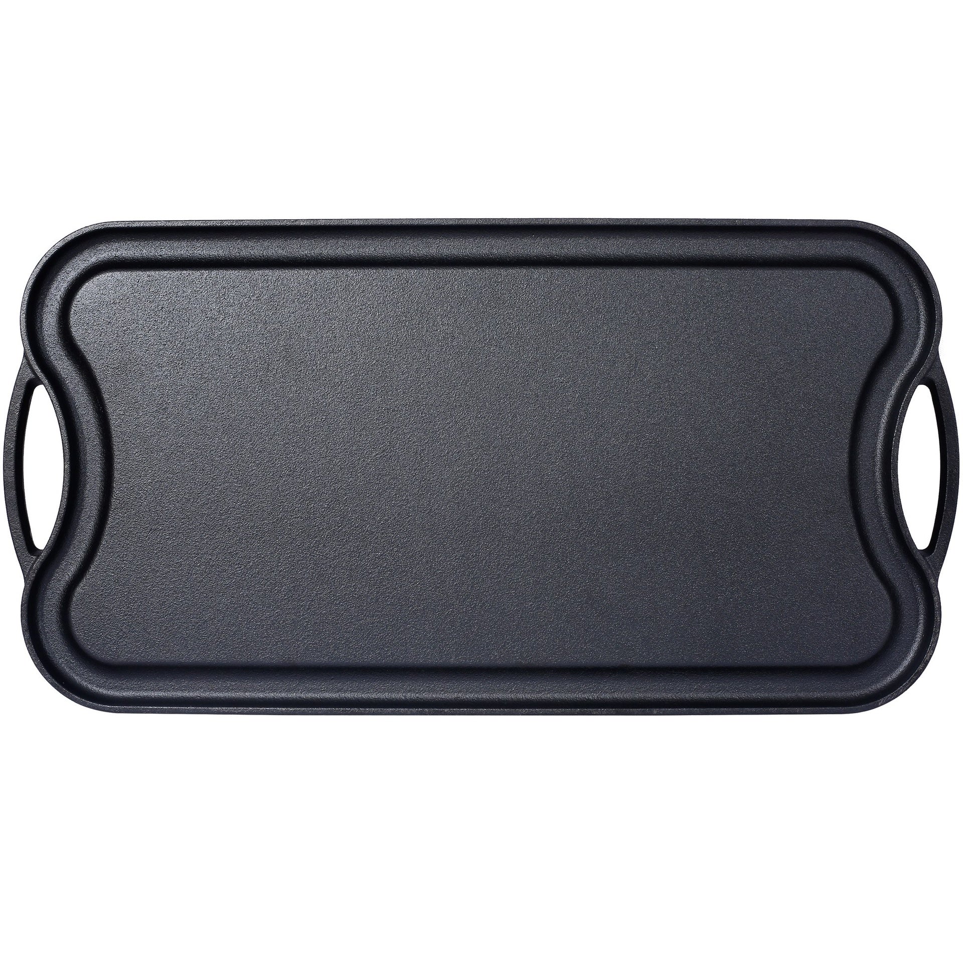 Pre-Seasoned Cast Iron Reversible Rectangular Grill/Griddle, Black,20inch x 10inch