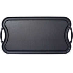 Pre-Seasoned Cast Iron Reversible Rectangular Grill/Griddle, Black,20inch x 10inch