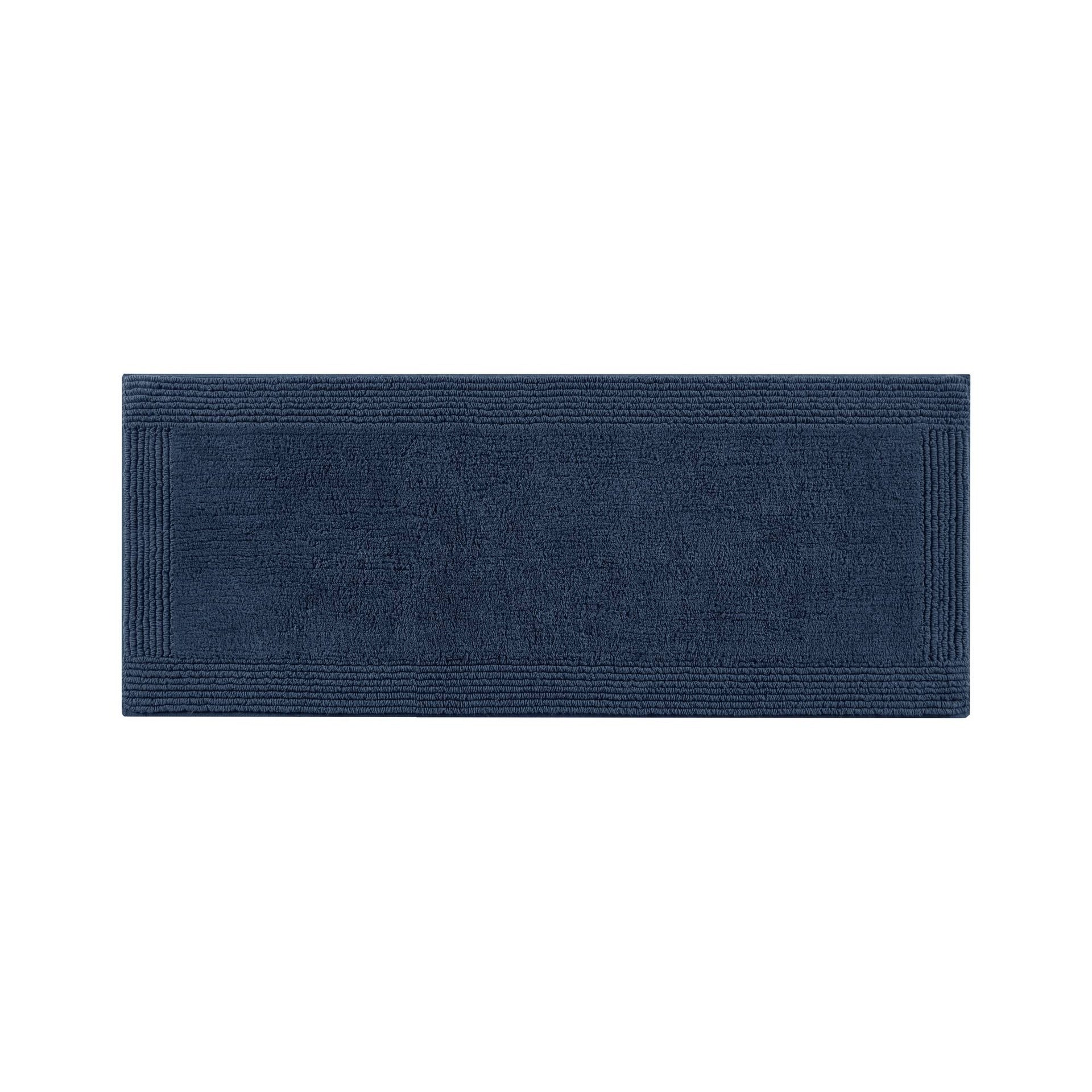 1 PCS 20x30" 100% Cotton Tufted 3000 GSM Reversible Bath Rug Navy