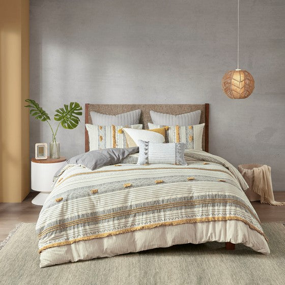 King/Cal King 3 Piece Cotton Duvet Cover Set