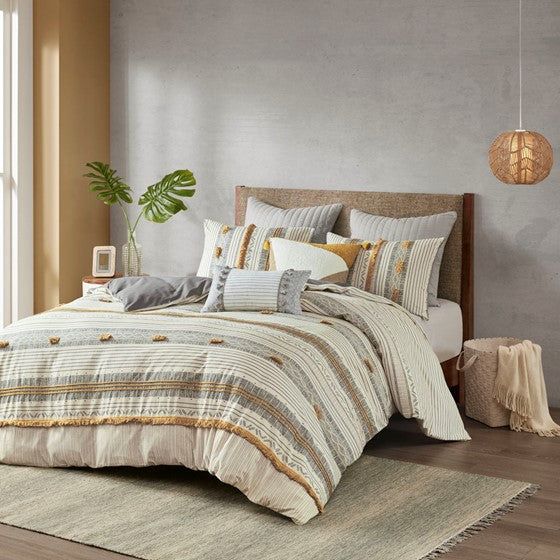 King/Cal King 3 Piece Cotton Duvet Cover Set