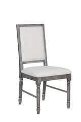 Leventis Cream Linen & Weathered Gray Finish Side Chair (Set of 2)