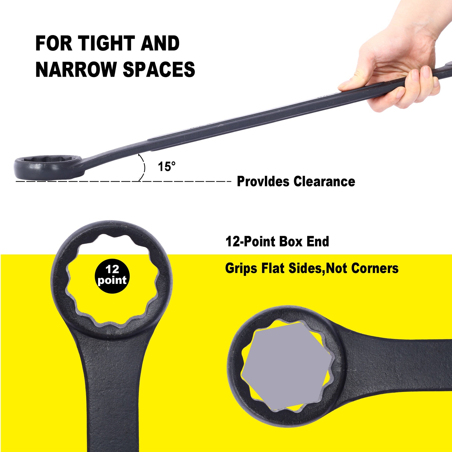 SAE Jumbo Combination Wrench Set Extra Large,10 PC SAE Black-Oxide Jumbo Combo Wrench Set  1-5/16" - 2" with pouch