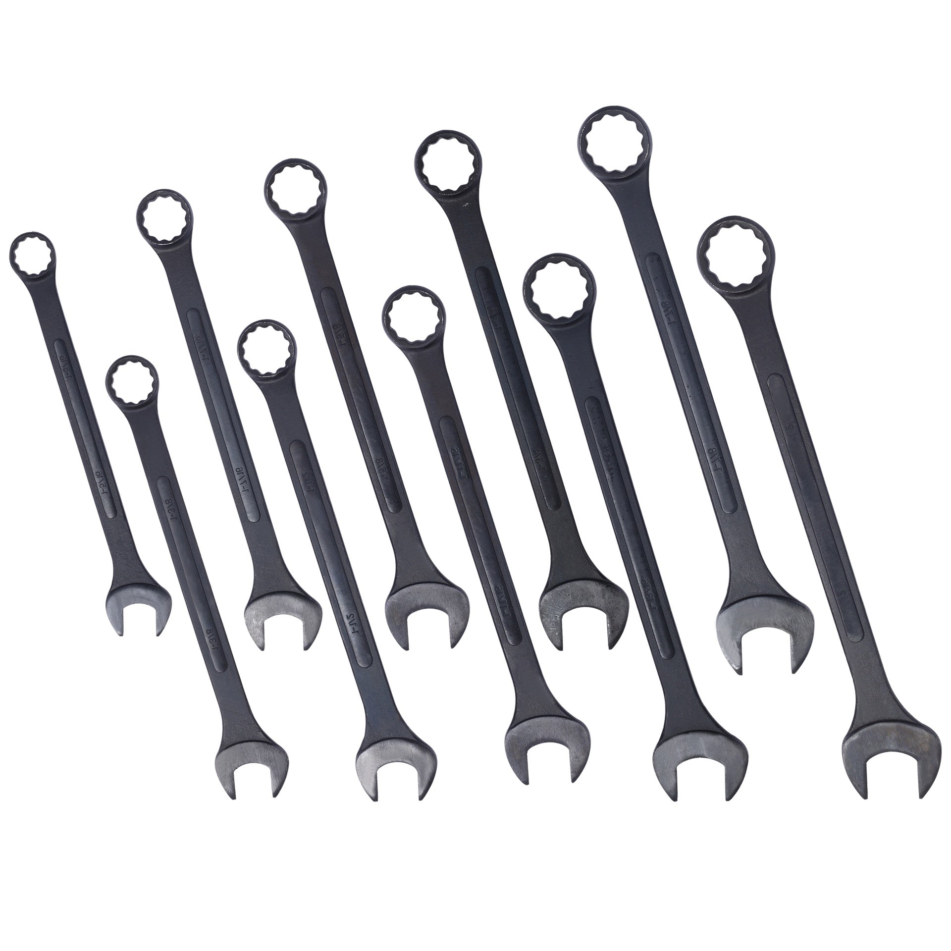 SAE Jumbo Combination Wrench Set Extra Large,10 PC SAE Black-Oxide Jumbo Combo Wrench Set  1-5/16" - 2" with pouch