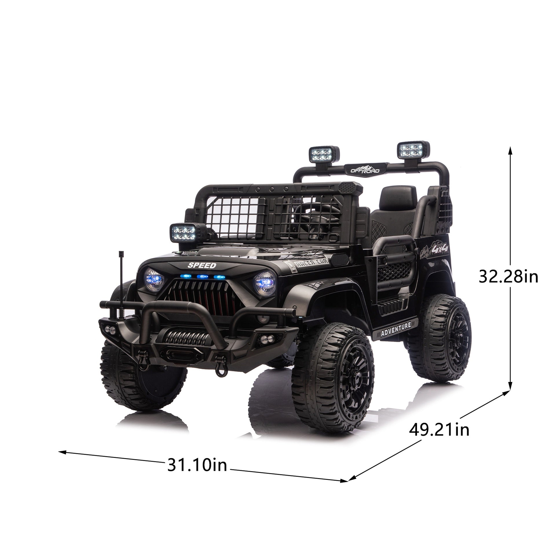 24V 100W*2 Two-seater Kids Ride On Car w/ RC - 3 Speed Adjustable,LED Headlights,4-Wheel Shock Absorption,USB/MP3 Charging & Battery Indicator,Bluetooth & music - Electric Toy Car for kids 3-8