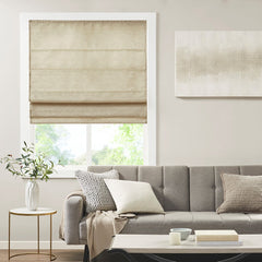 Printed Faux Silk Room Darkening Cordless Roman Shade