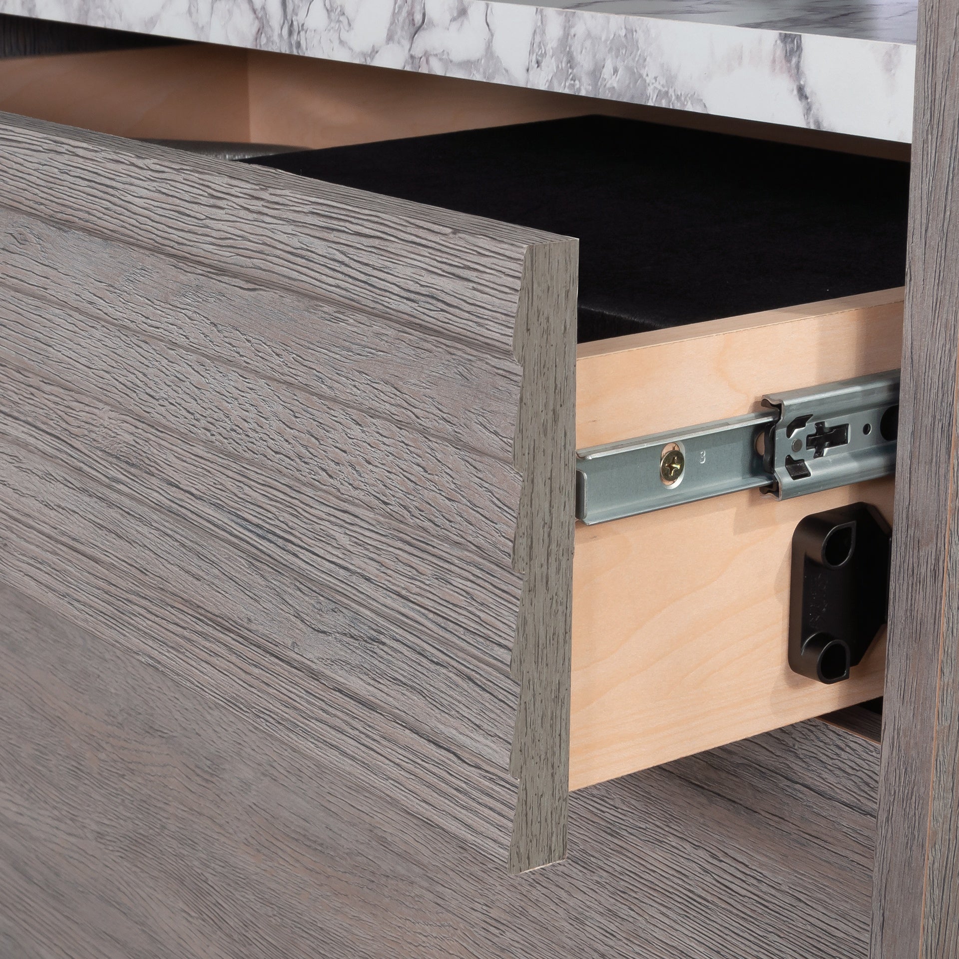 Lateral File with Two Drawers, Medium Gray finish
