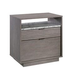 Lateral File with Two Drawers, Medium Gray finish