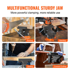 4.5" Bench Vise w/ Anvil 240°Swivel Base Heavy Duty Multipurpose Vise