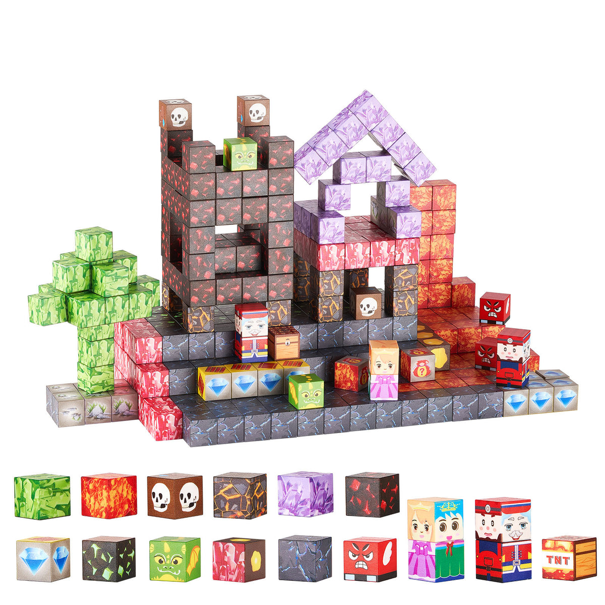 Magnetic Blocks 100 PCS Dark Castle Set STEM Montessori Sensory Toys