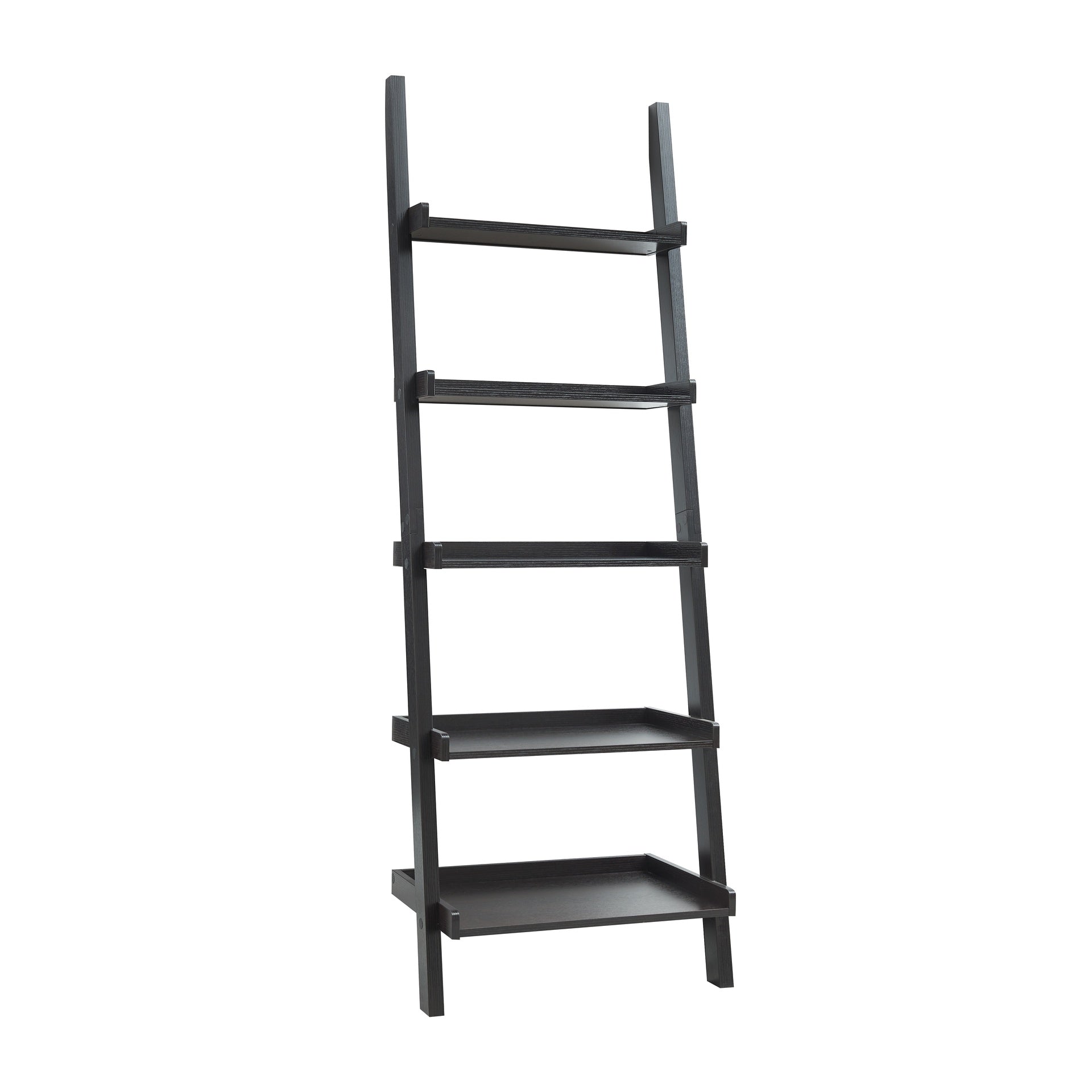 Bookcase ladder five shelf popular modern design multi-depth shelves with rounded shelf barrier corners