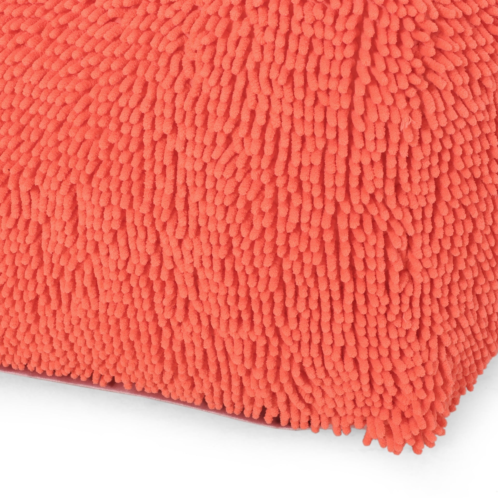 Spongy Microfiber Square Pouf, Coral