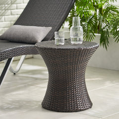 19" Kono Hourglass Table (No Glass Top) ,End table,Brown