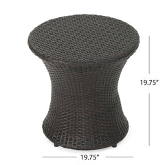 19" Kono Hourglass Table (No Glass Top) ,End table,Brown