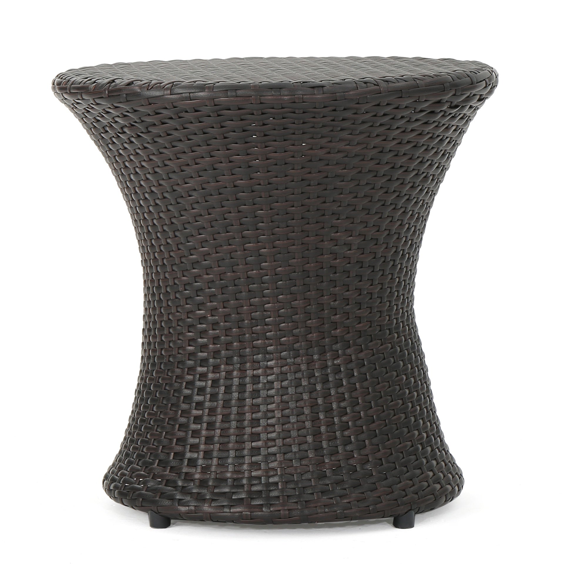 19" Kono Hourglass Table (No Glass Top) ,End table,Brown