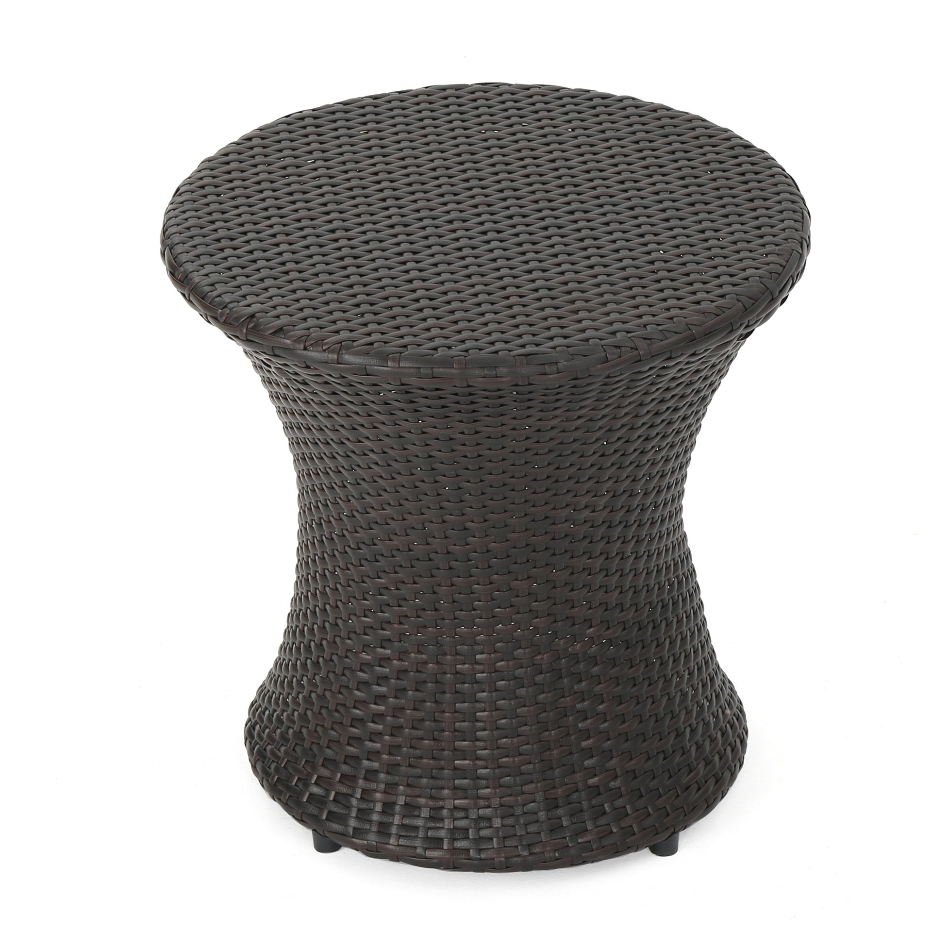 19" Kono Hourglass Table (No Glass Top) ,End table,Brown