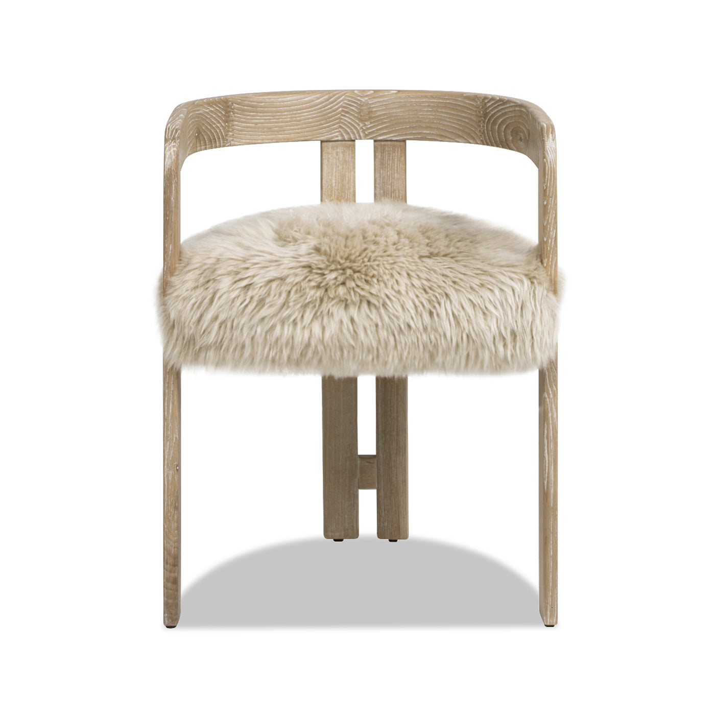 Millwick 21" Low Back Genuine Fur Dining Chair, Natural Blonde Genuine Fur
