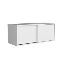 White Floating Cabinet with Sliding Door