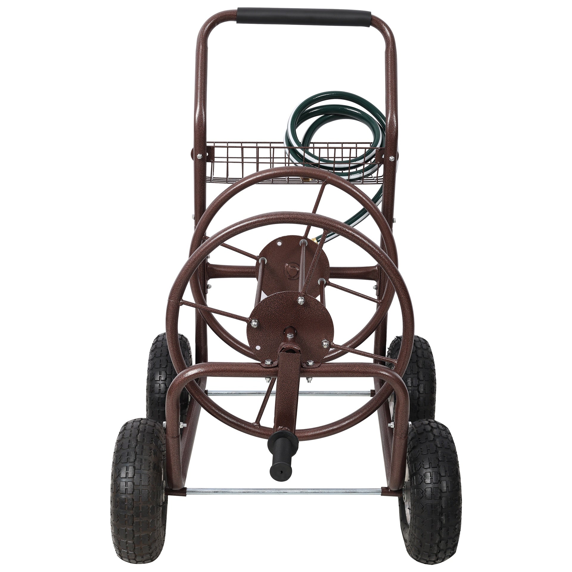Expressions Metal Hose Reel Cart with Wheels - Heavy Duty Hose Caddie - 250 Ft Hose Capacity