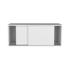 Wall Cabinet 13" H, 2 Sliding doors, 1 Shelf, White