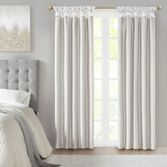 Twist Tab Total Blackout Window Curtain Panel White 50x84" Blackout