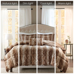 Full/Queen 4PC Faux Fur Comforter Set